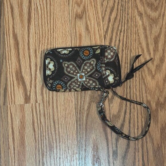 Vera Bradley Zip ID Wallet Brown Print - Picture 2 of 5